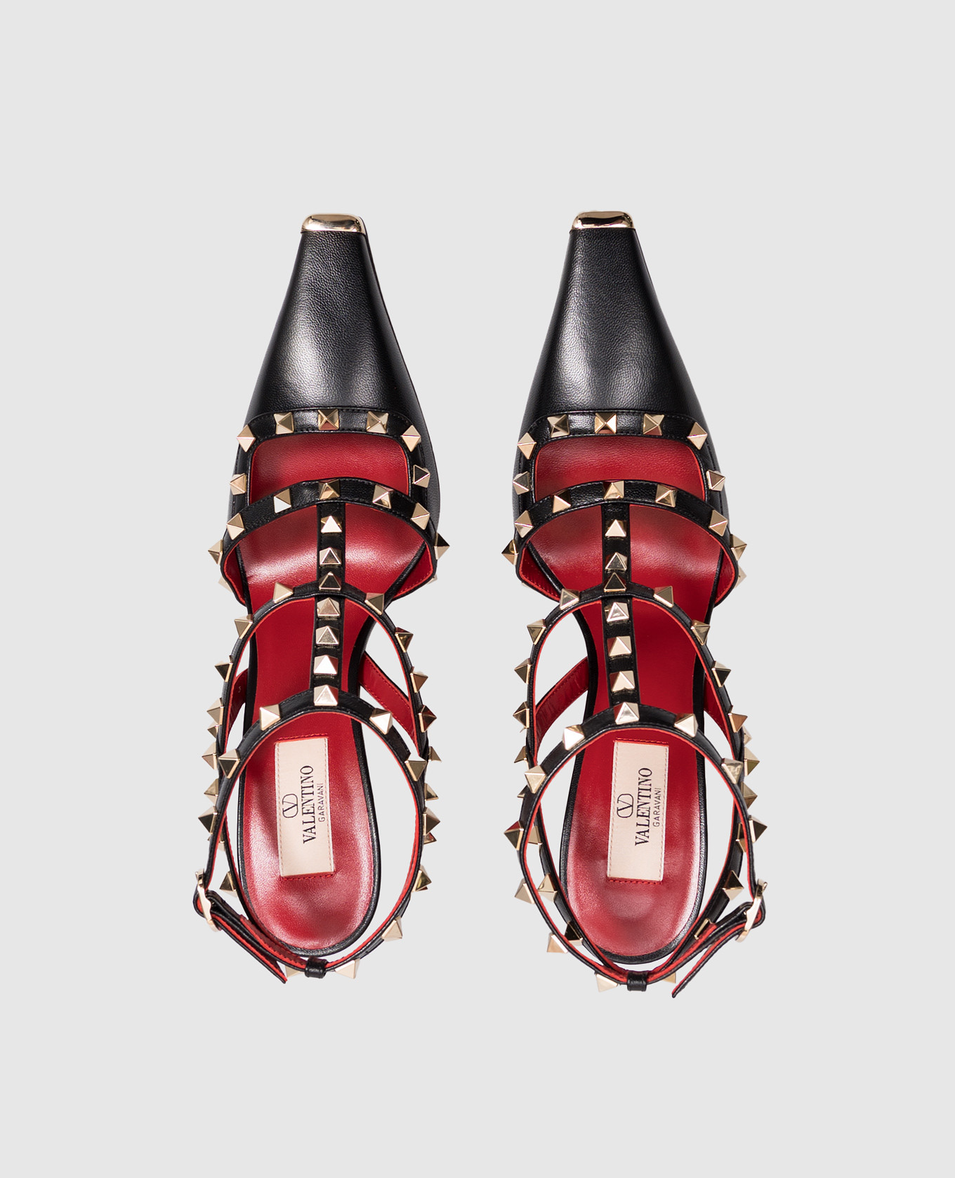Black Rockstud leather sandals Valentino 4