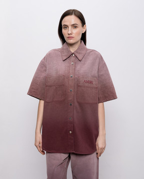 AMIRI Pink denim shirt with a degraded effect AWTOSH1012