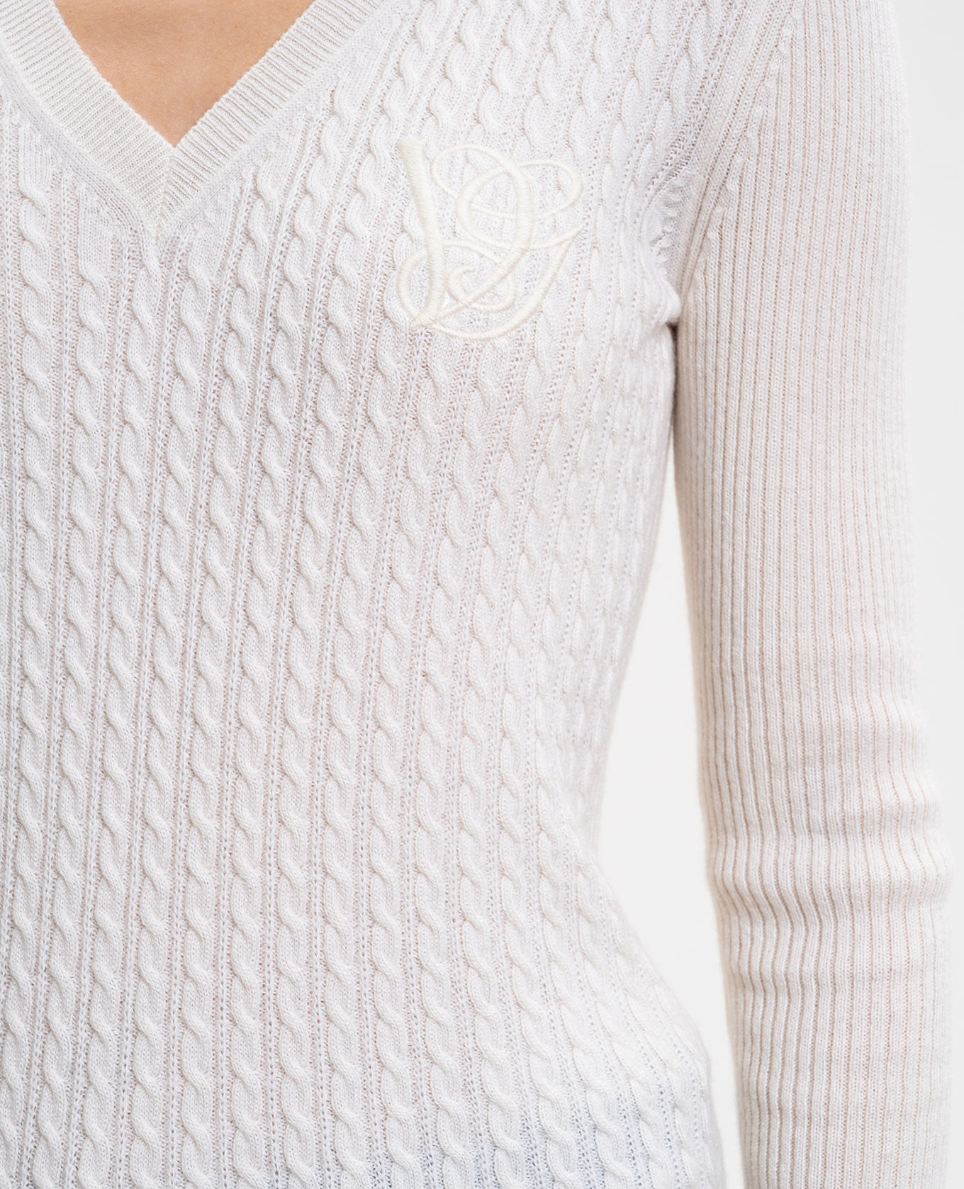 White cashmere pullover with logo embroidery Valentino 5