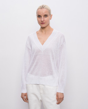 Brunello Cucinelli White linen pullover MDT746412
