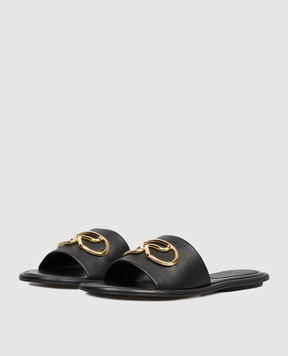 Sergio Rossi Surge black leather flip-flops B11380MMVN13