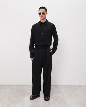 Ami Paris Black shirt with silk HSH816AC0020