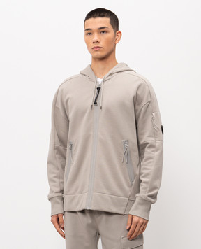 C.P. Company Grey sports jacket with logo patch MSS716A005086W