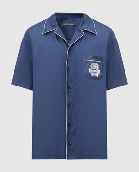 Dolce&Gabbana Blue silk shirt G5KS3ZGK254