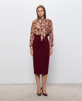 Nissa Beige blouse with silk TOP16798