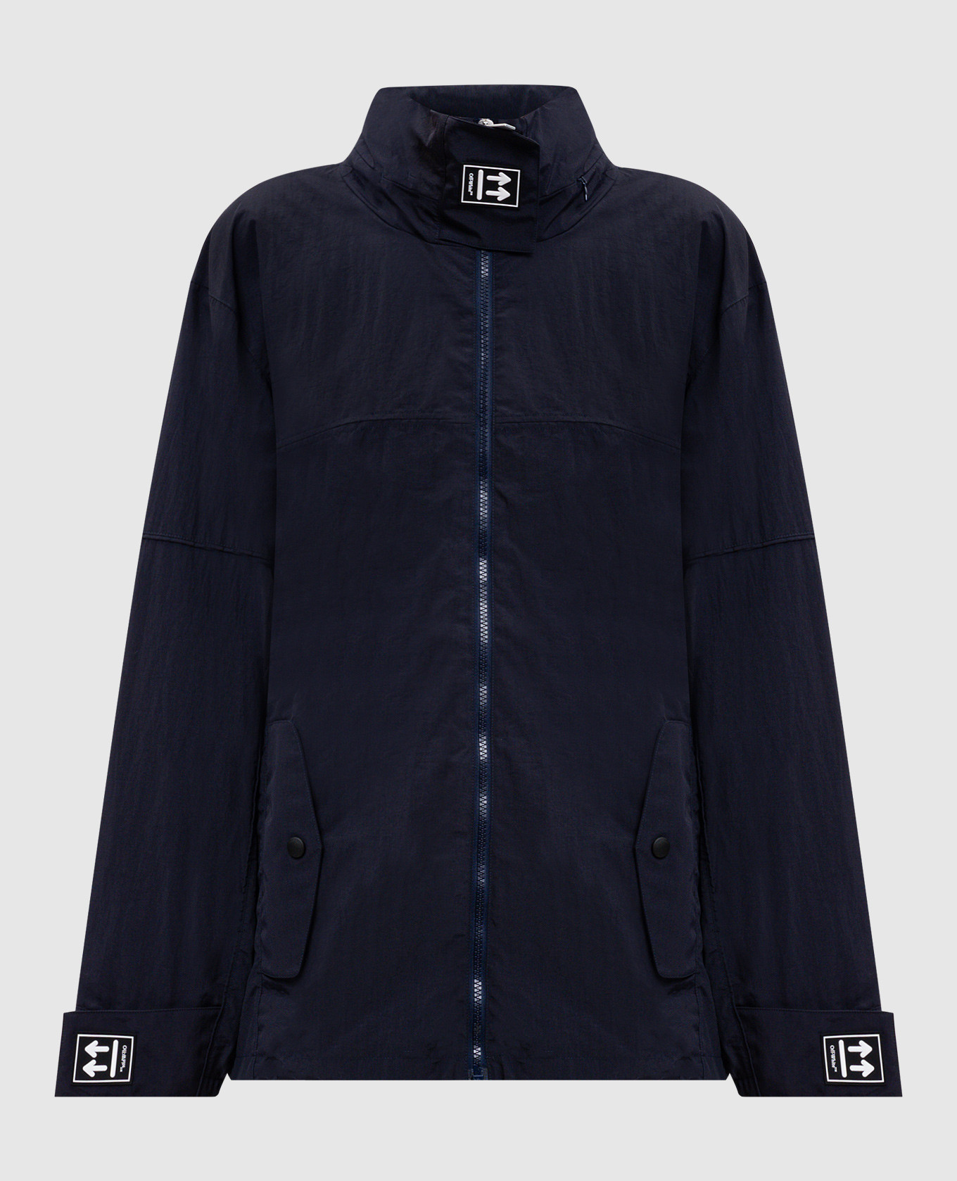 Blue windbreaker with logo