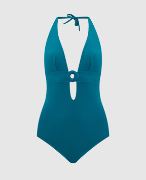 Fisico Blue swimsuit with cutout FC22M0