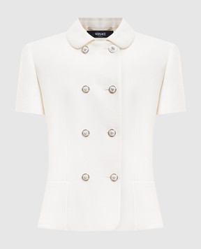 Versace White double-breasted wool jacket 10230621A12789