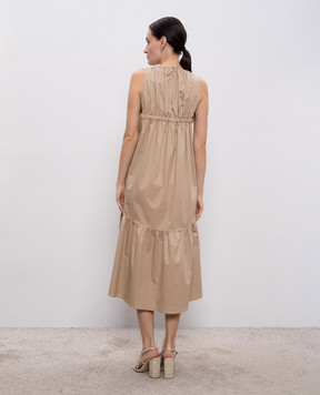 Peserico Beige dress with monil chain A0272601979