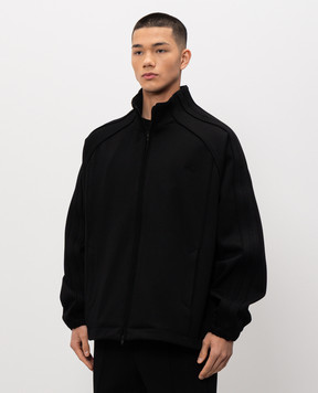 Juun.j Black sports jacket with logo embroidery JC6141P015