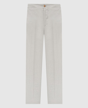 Kiton Gray linen pants UPN01H09690