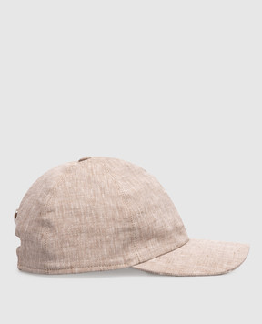 Bertolo Cashmere Beige linen cap 3012494