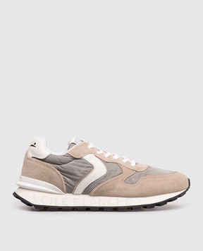 Voile Blanche Beige Paris Race combination sneakers 0012018546014D48
