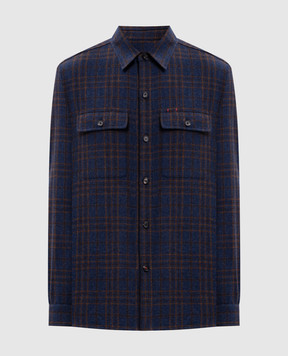 ISAIA Blue checkered shirt OSH00921168