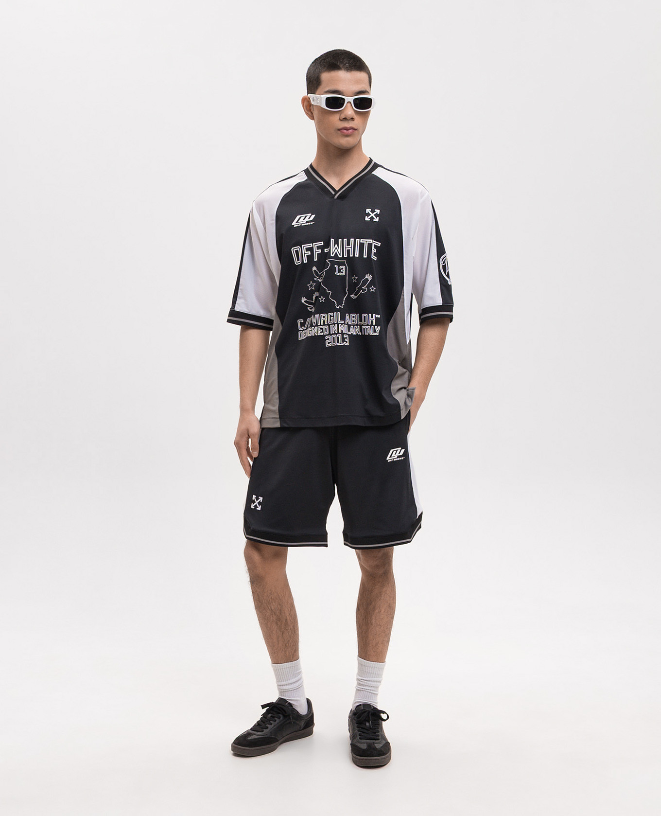 

Blue perforated shorts Off-White