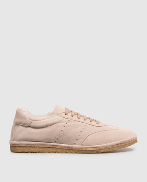 Babe Pay Pls Beige suede sneakers with fur ARD0202BPP