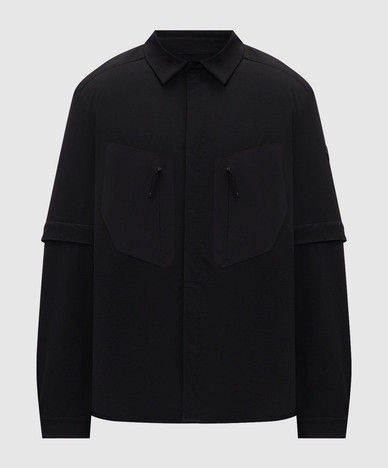 Black windbreaker with removable sleeves