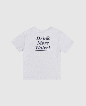 Sporty & Rich Children's gray melange T-shirt with logo print TO04876300GY03