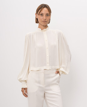Twinset Ivory blouse with metal logo 262TP2342