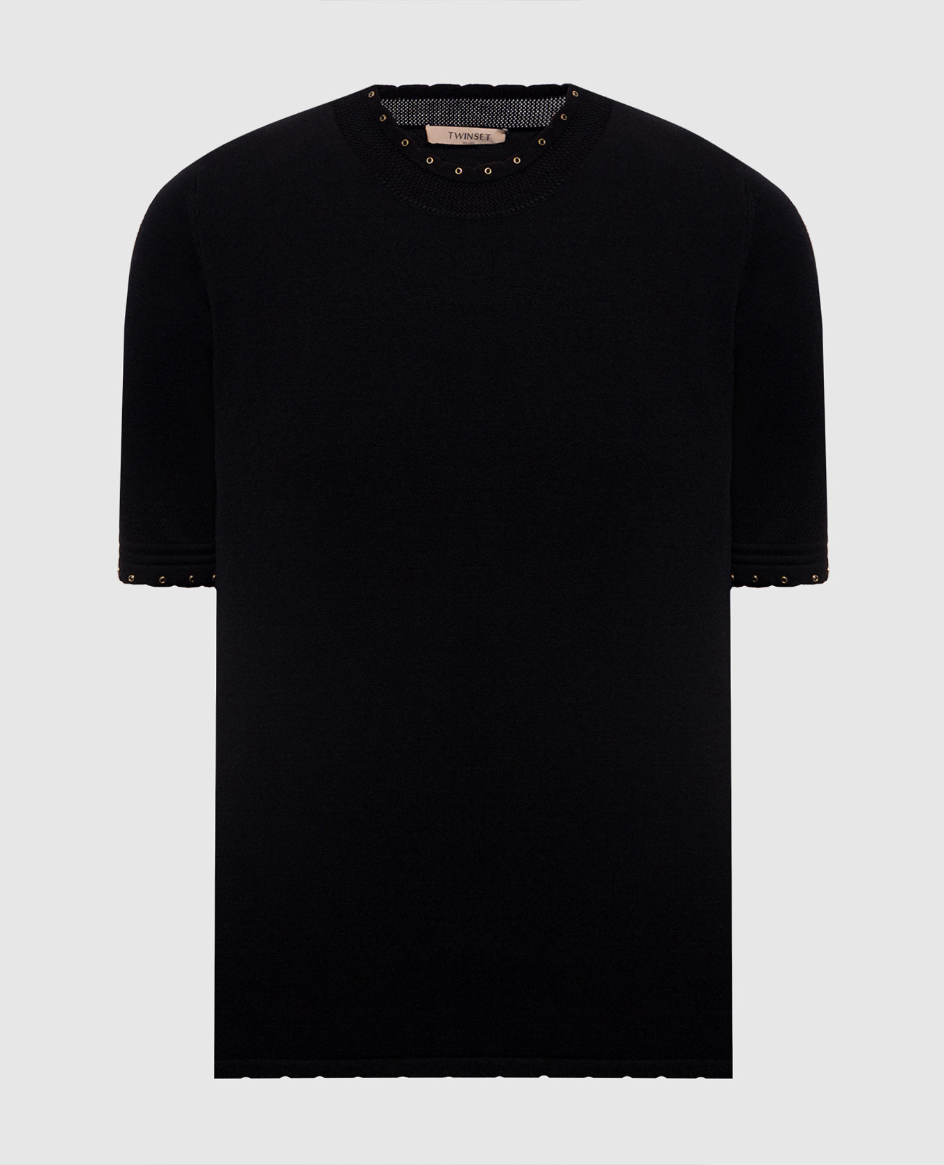 Black top with logo plate