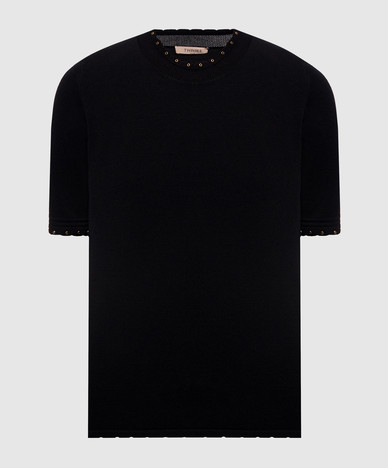 Black top with logo plate