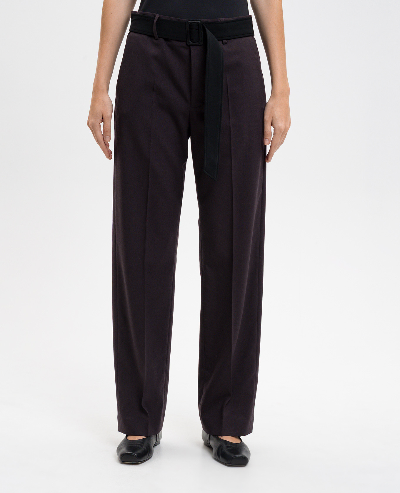 Purple wool pants with belt Maison Margiela MM6 3
