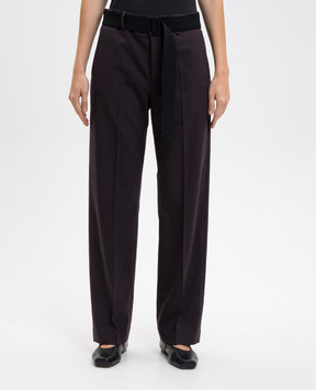 Maison Margiela MM6 Purple wool pants with belt S62KB0251M35622