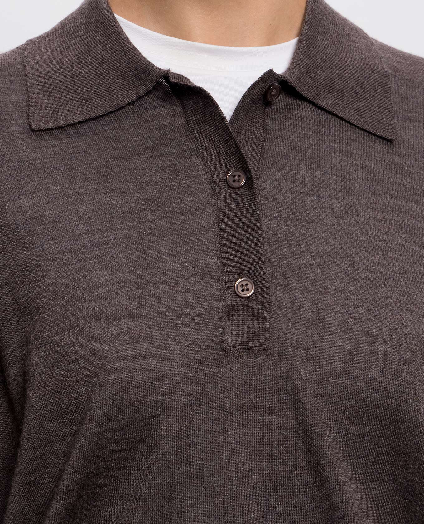 MILES brown cashmere polo shirt Loulou de Saison 5