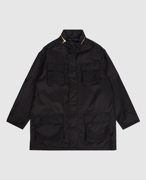Balmain Children's black jacket with branded pattern BY2Q17B0092