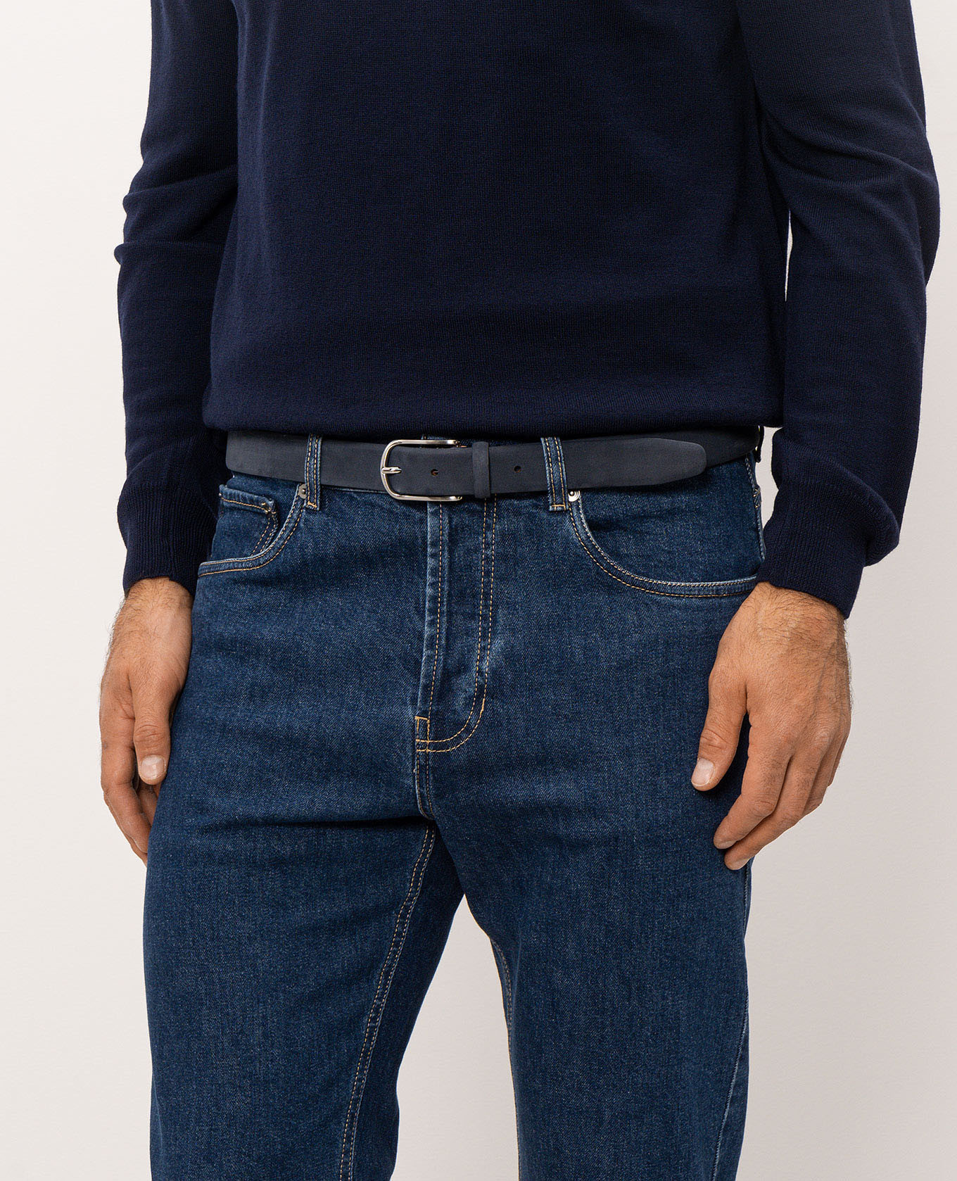 Blue nubuck belt Pini Parma 2