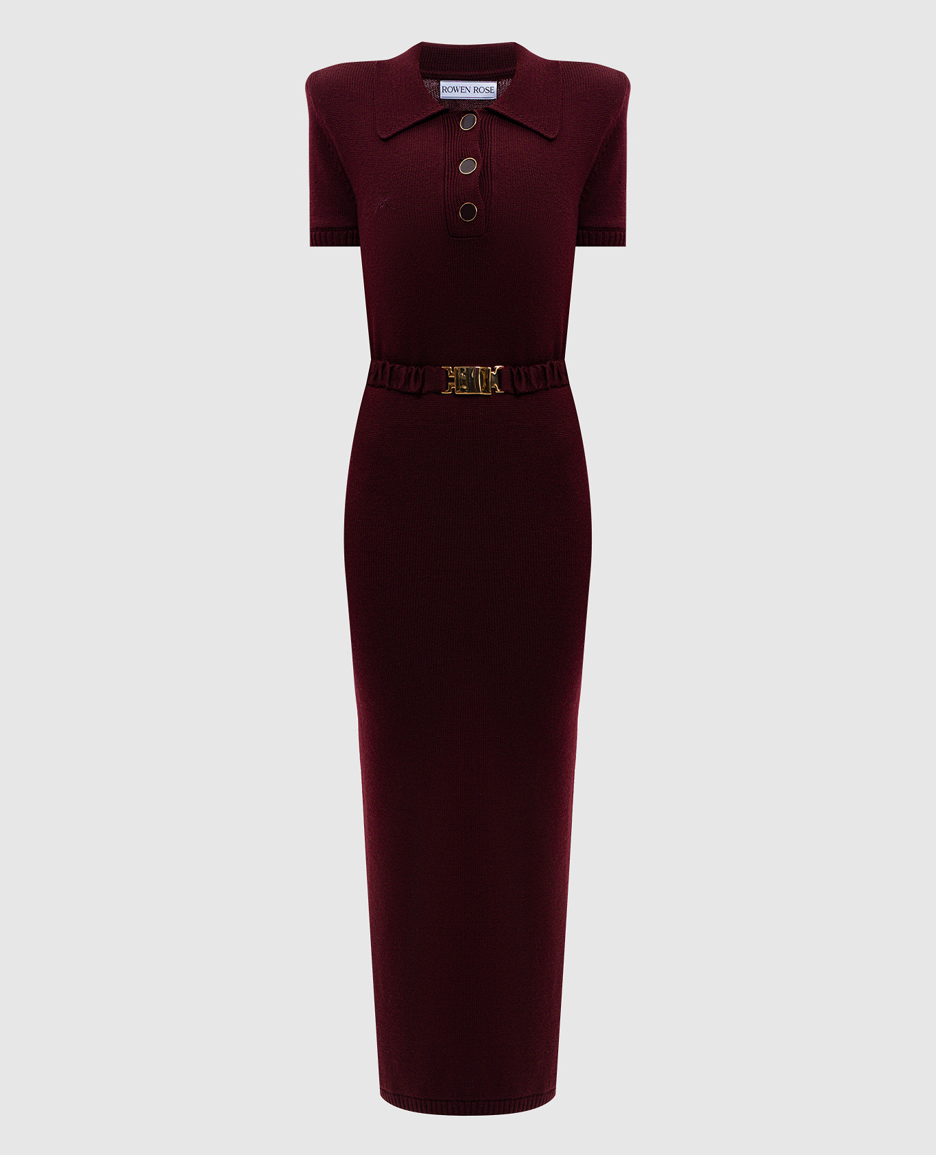 

Burgundy wool midi dress Rowen Rose