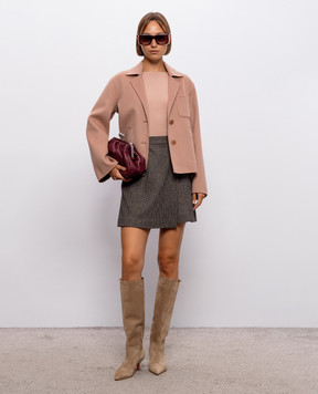 Max Mara Weekend Pink cropped coat PELOTA with wool WKDPELOTA