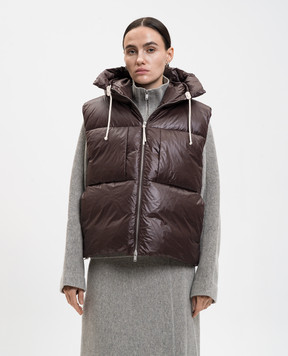 Jil Sander Brown quilted down vest J40AF0175J70007