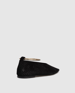 Jil Sander Black suede ballet flats with perforations J15WZ0038P7587