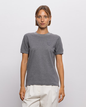 Brunello Cucinelli Gray T-shirt with lurex ML944VL500