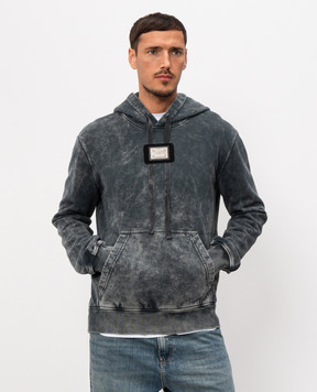 Dolce&Gabbana Grey hoodie with logo print G9BGPTG7POJ