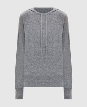 Allude Gray wool and cashmere hoodie 25517701