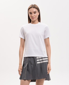 Thom Browne White T-shirt with a patch FJS036A05398