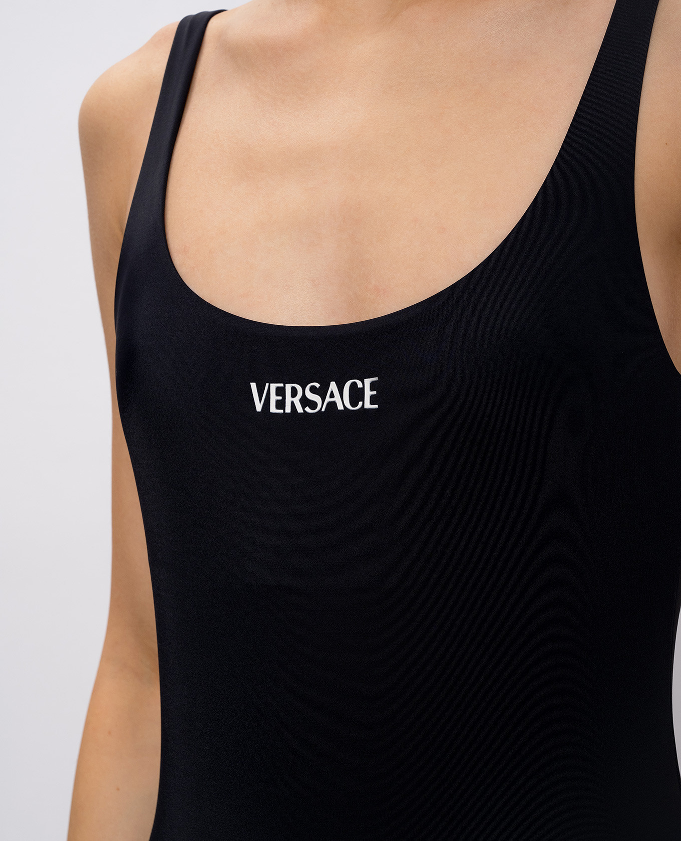 

Black swimsuit with logo Versace