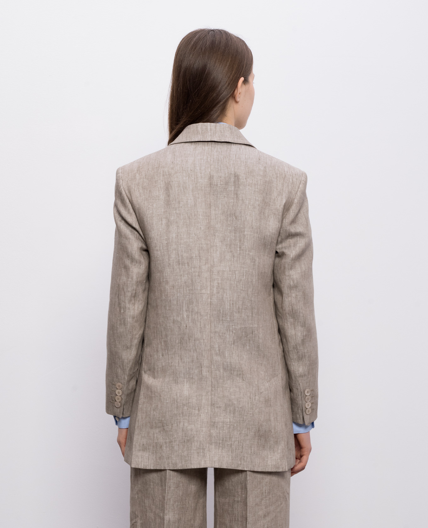 

Brown patterned linen jacket Max Mara, Beige