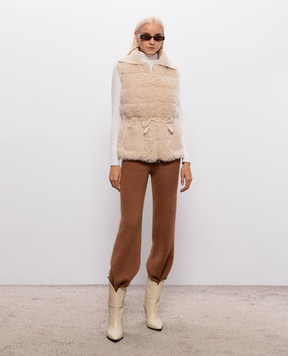 Moncler Beige combination vest L20939I00003M4281