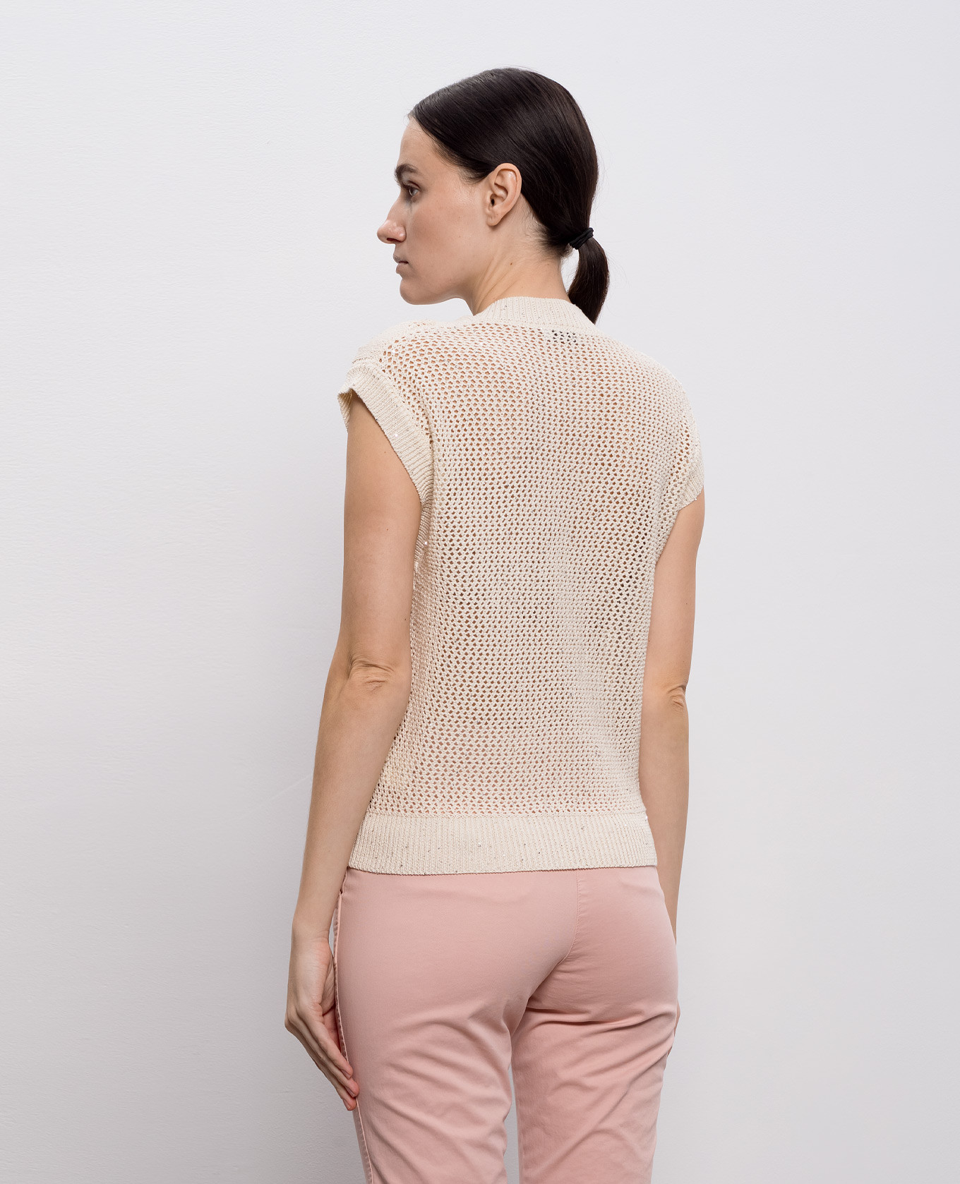 Beige vest with sequin pattern Peserico 4