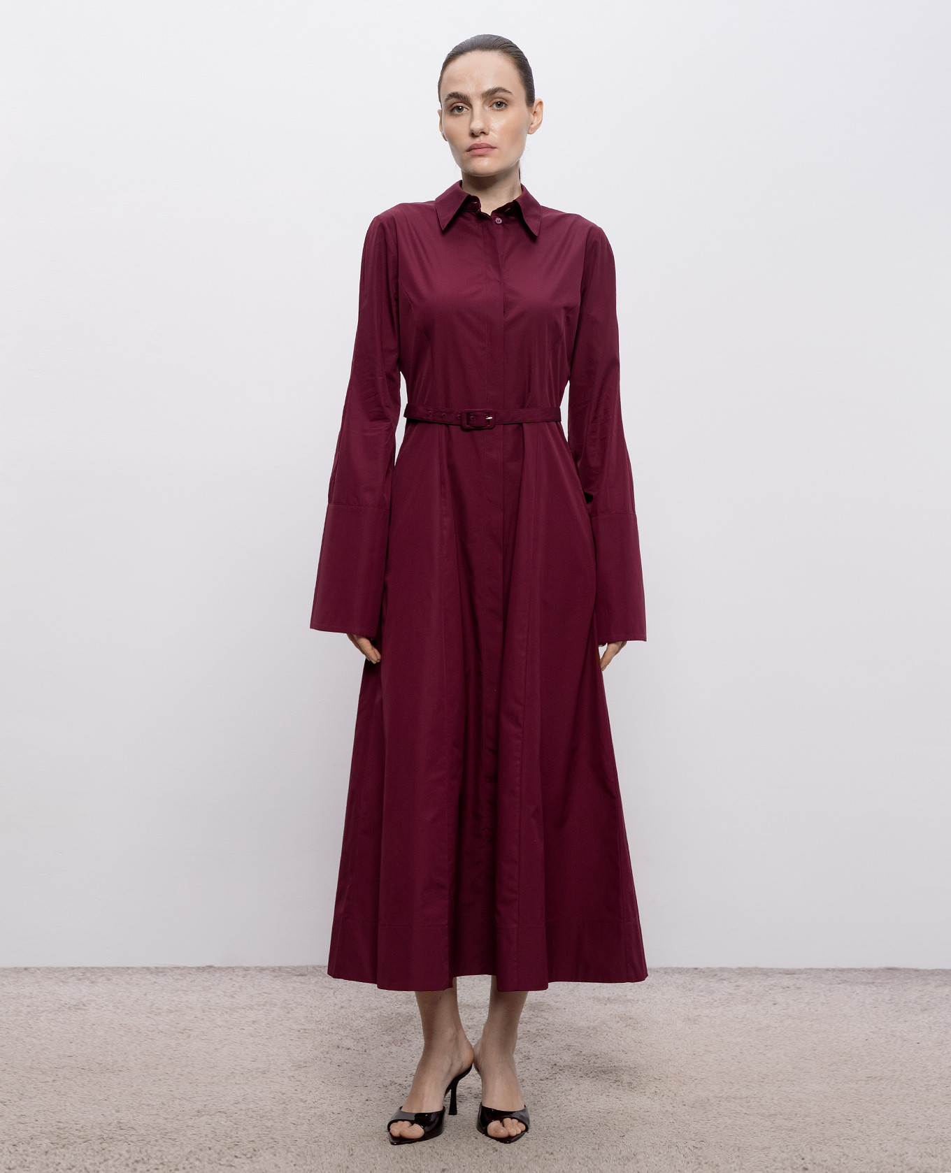 

Carmina burgundy shirt dress Gabriela Hearst