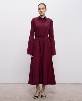 Gabriela Hearst Carmina burgundy shirt dress 2264138T119