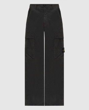 Stone Island Grey cargo pants with logo patch L1S153100043S0003