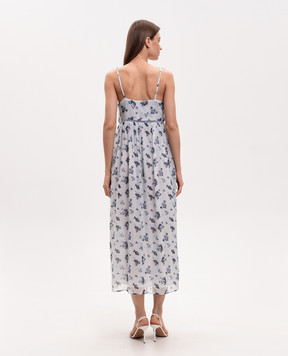 Ballantyne Blue silk dress with floral print BLD264SSI20