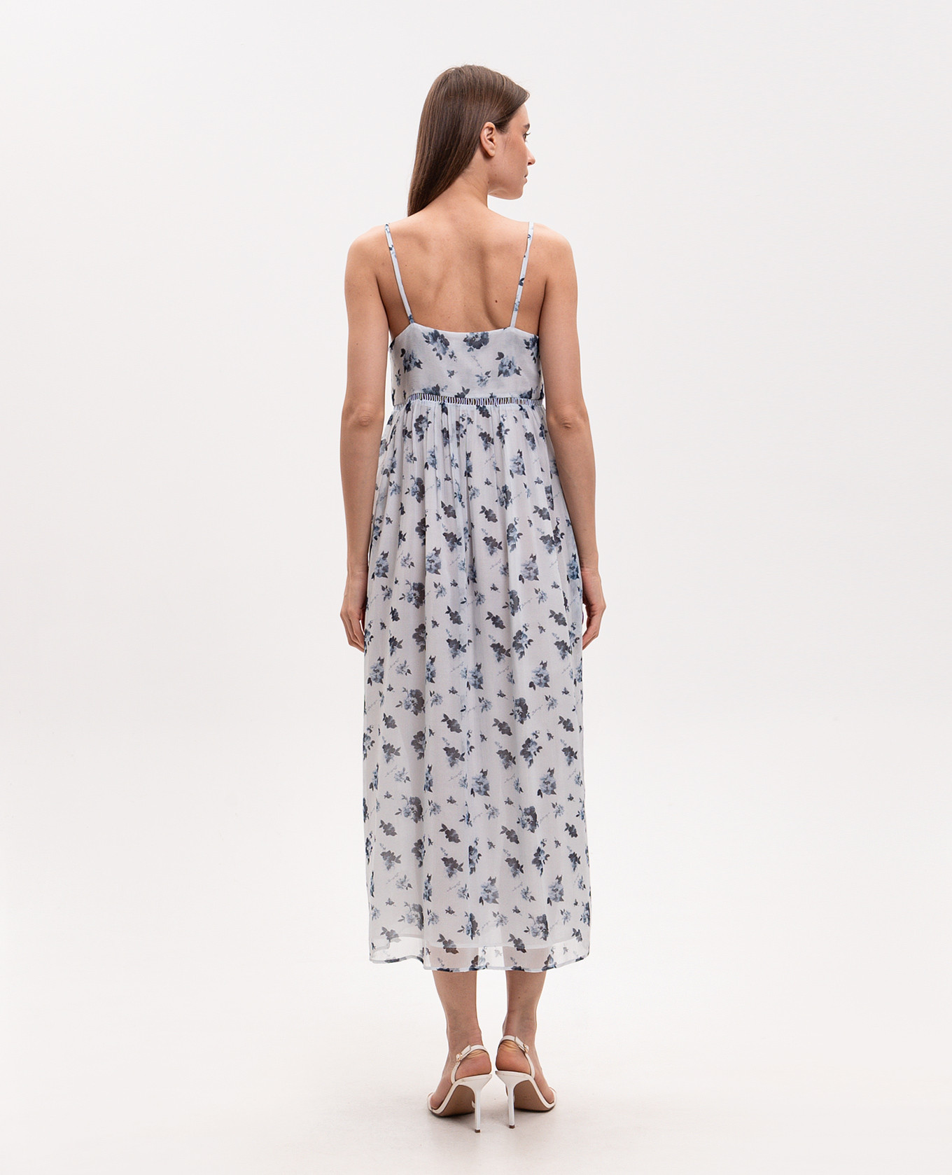 Blue silk dress with floral print Ballantyne 3
