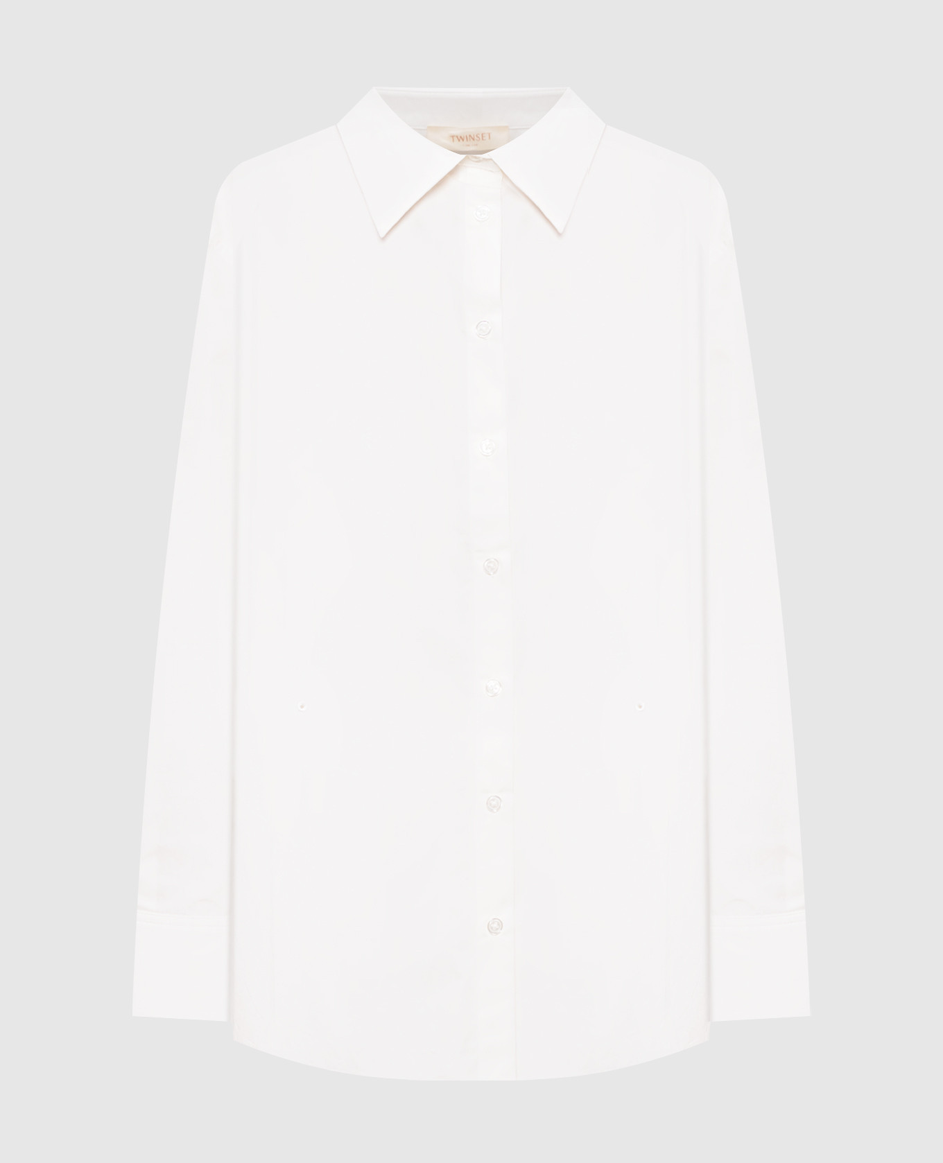 White shirt with logo embroidery