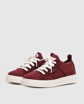 Brunello Cucinelli Children's burgundy sneakers BZ600ZG432