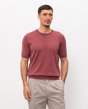 Brunello Cucinelli Pink t-shirt with edging M29805200